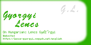gyorgyi lencs business card